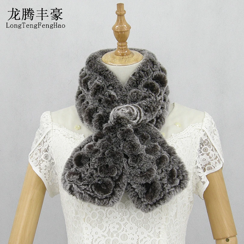 90 * каблук 14 см Женские туфли 100% настоящий мех кролика шарф 90X14cm из натурального