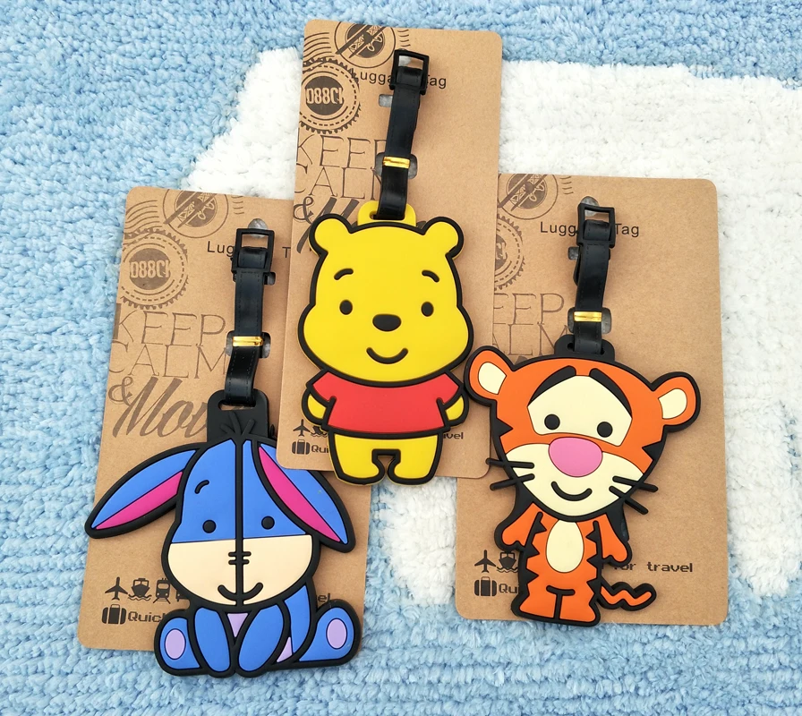 IVYYE Tigger Eeyore аниме аксессуары для путешествий багажная бирка на чемодан ID адрес портативные бирки багажные этикетки подарки Новинка