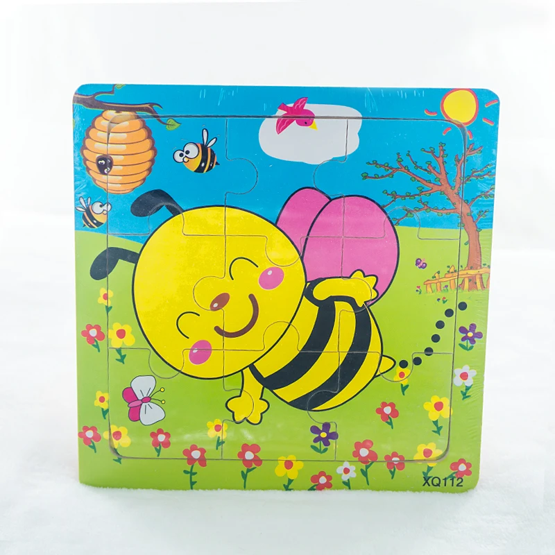 Baby Cartoon Animal Wooden Jigsaw Puzzles Board Children Kids Toys Educational Early Learning Fun Games Tiger Bee Frog Cow Koala|wooden jigsaw