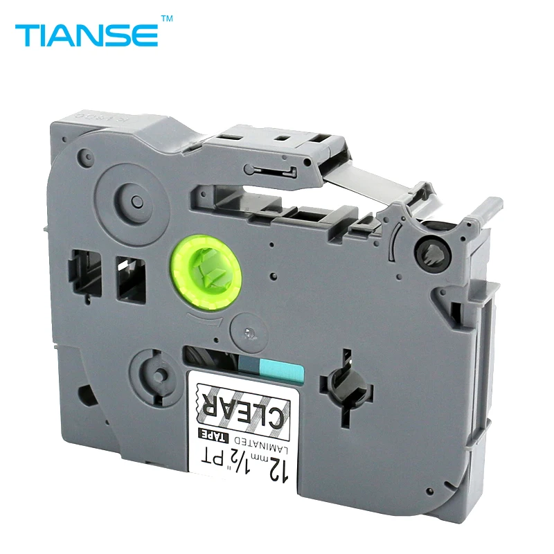 TIANSE Labels Tap 1pcs TZ131 TZ 131 TZe131 TZe Laminated Adhesive tz-131 tze-131 P Touch black on clear For Brother printer |