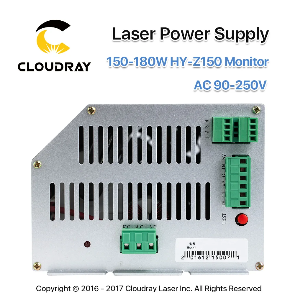 Cloudray 150-180 Вт CO2 лазерный блок питания монитор AC90-250V Z150 для CO2 лазерной гравировки резки HY-Z150 серии Z