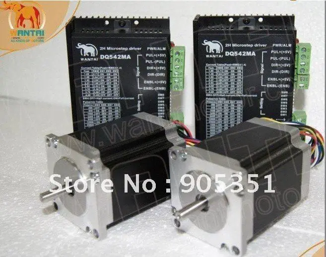 Высокомощная ЧПУ мельница Nema23 Wantai шаговый двигатель 287OZ In .1.0A 57BYGH603 и Драйвер DQ542MA