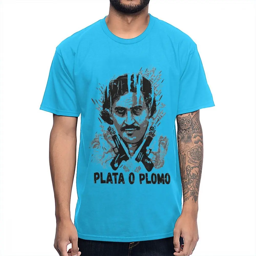 Новое поступление для человека, наркос плата о Plomo Пабло, футболка Escobar, здоровый хлопок, рисунок la Camiseta, S-6XL, большие размеры - Цвет: Королевский синий