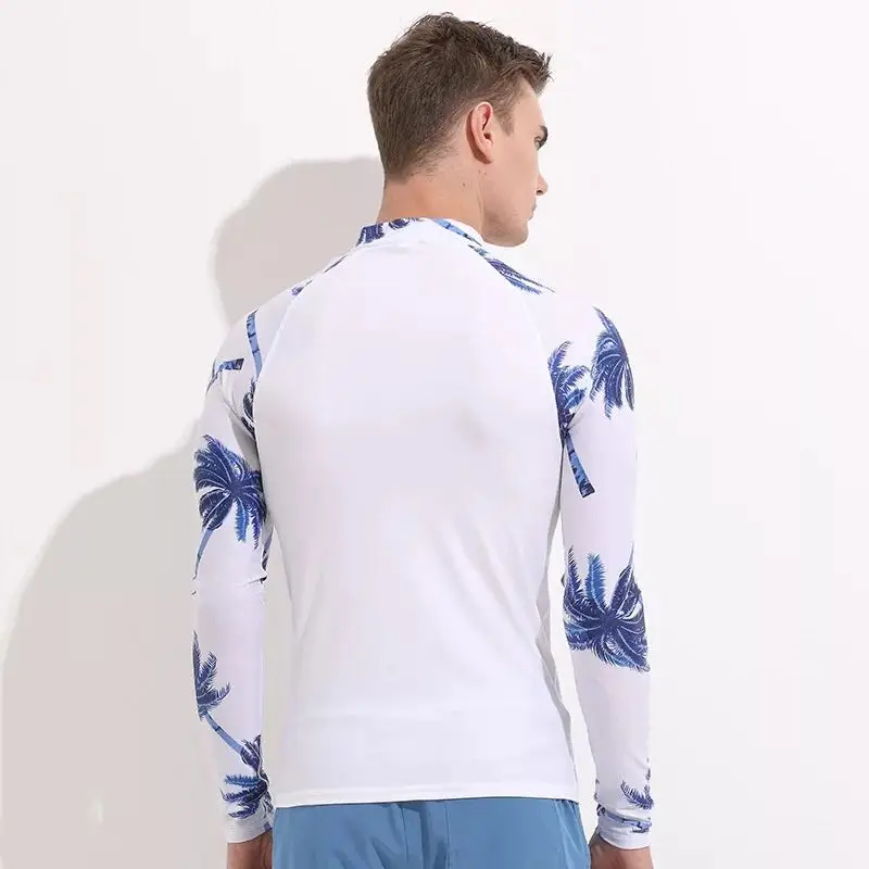 Профессиональный 2018 белый Рашгард для мужчин с длинным рукавом Купальник Защита