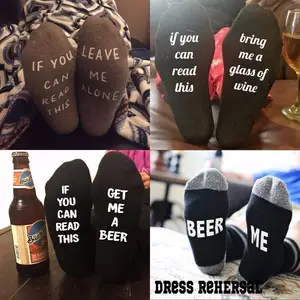 Если вы можете прочитать это, принесите мне стакан винапиваLeace Me в одиночку, супер яркие стильные хлопковые носки, теплые рождественские носки унисекс