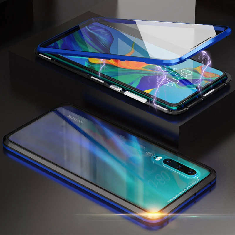 360 всего тела защитный Magntic Металлические Бампера чехол для huawei P30 Pro Чехол