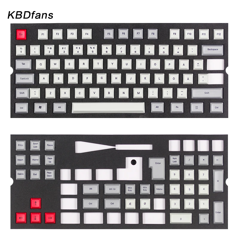 Kbdfans Новое поступление краситель подложки dsa pbt keycaps скандинавский макет iso