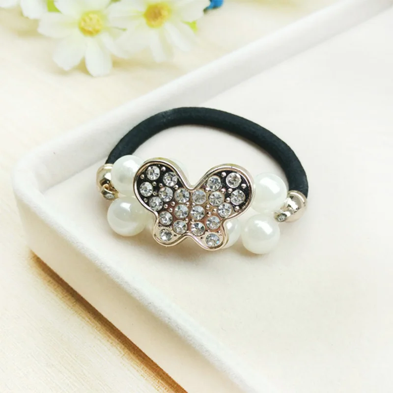 1 шт. Женская эластичная резинка для волос с жемчугом |