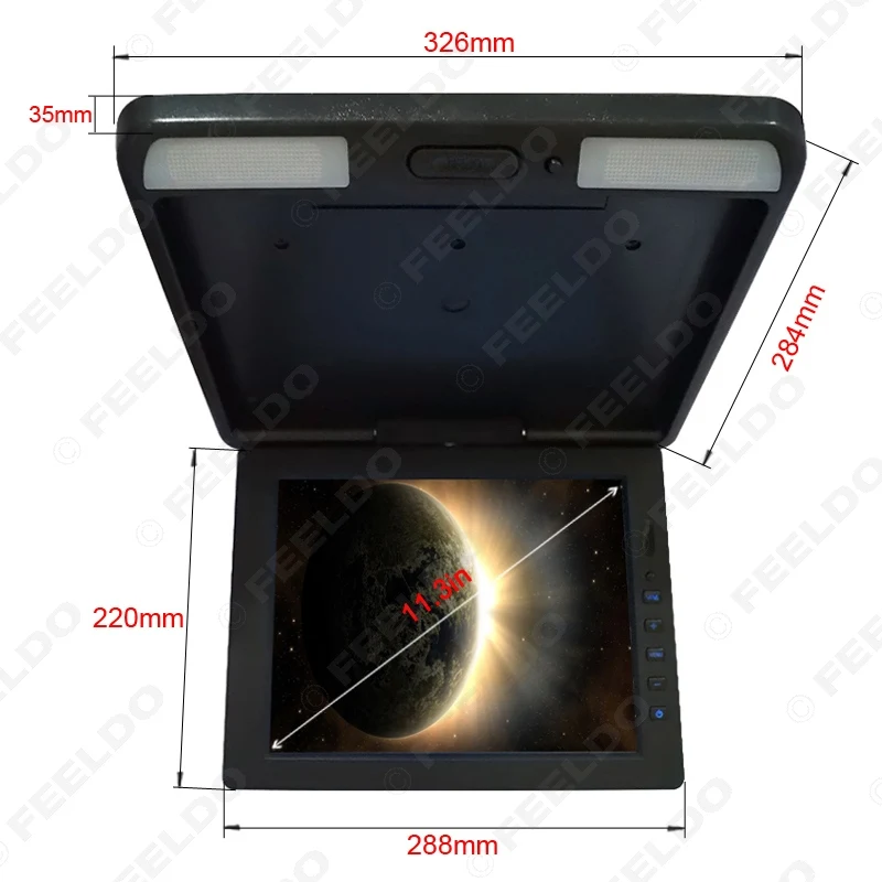 FEELDO DC12V 11 3 &quotна крыше TFT LCD монитор 2 полосный видео вход дюйма откидной