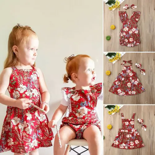 Комбинезон с цветочным принтом и повязка на голову | Мать ребенок