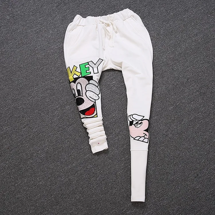 Новое поступление 2017 костюм из свитшота с блестками и бриллиантами Женский 2