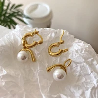 silvology 925 sterling silver u style pearl earrings gold light luxury 2019 fashionable drop earrings for women summer jewelry