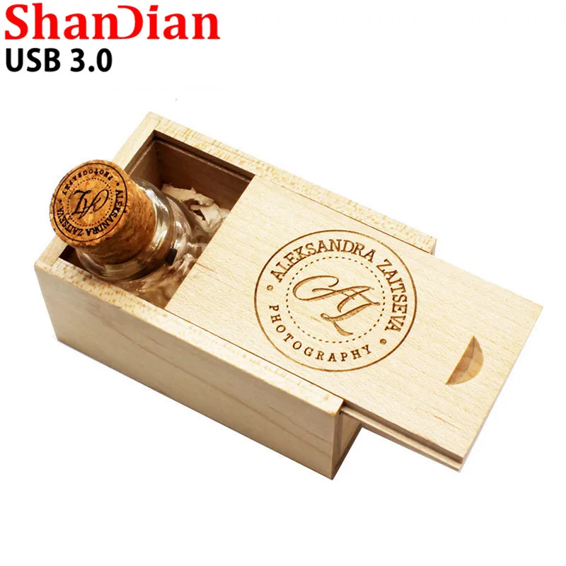USB флеш накопитель SHANDIAN в деревянной коробке 4/8/16/32 ГБ|USB флэш-накопители| |