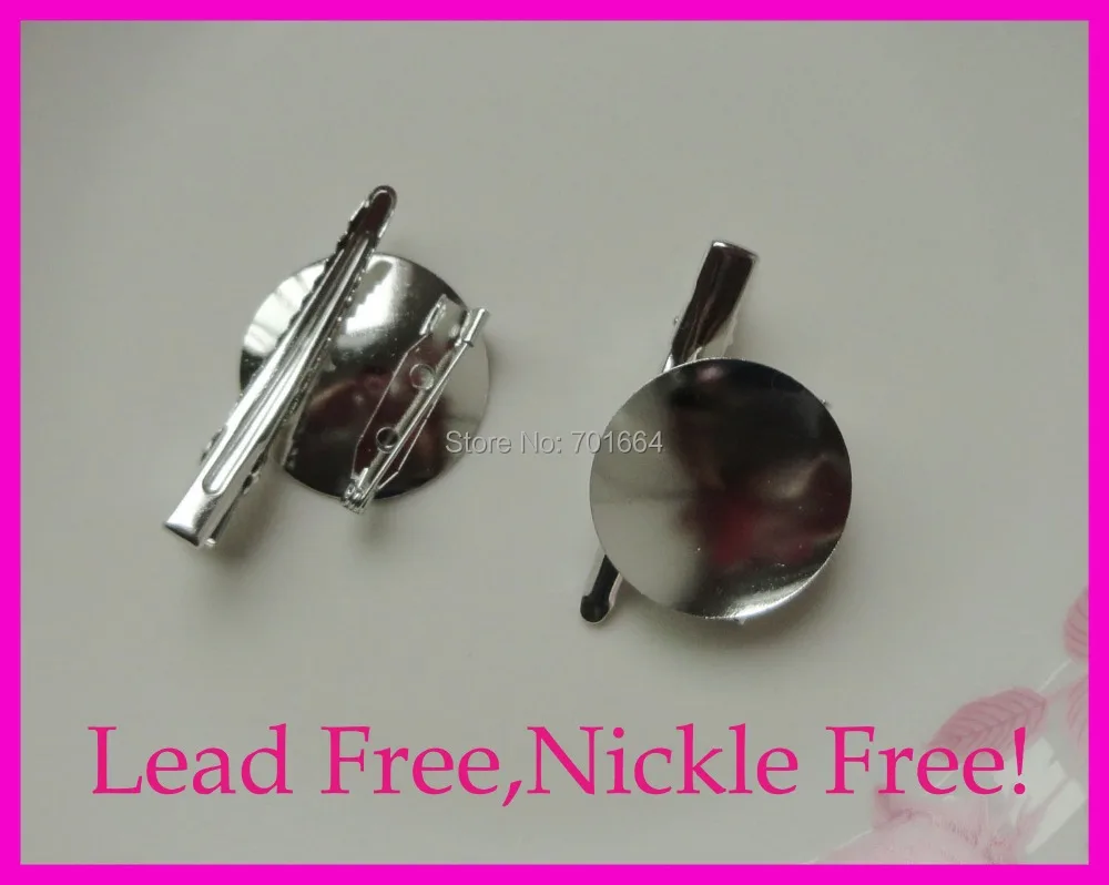 

20PCS 2.5cm 1" Metal Round brooch base Pin Backs with 2.5cm safty pin 4.0cm alligator clip Diy corsage lead free and nickle free