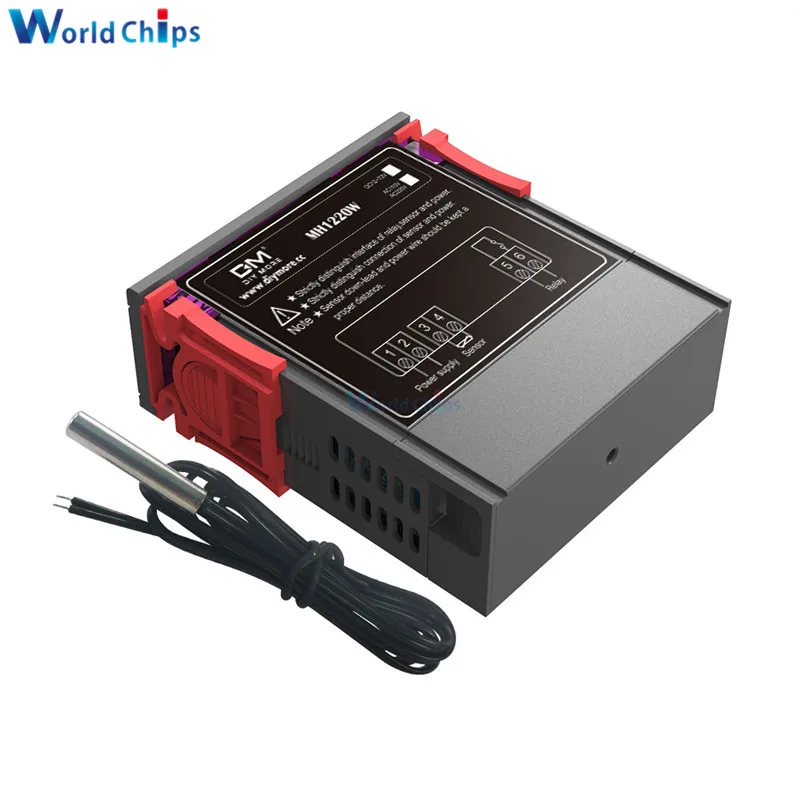 Цифровой термостат MH1220W 220V 110V 12V светодиодный контроллер температуры внутренний