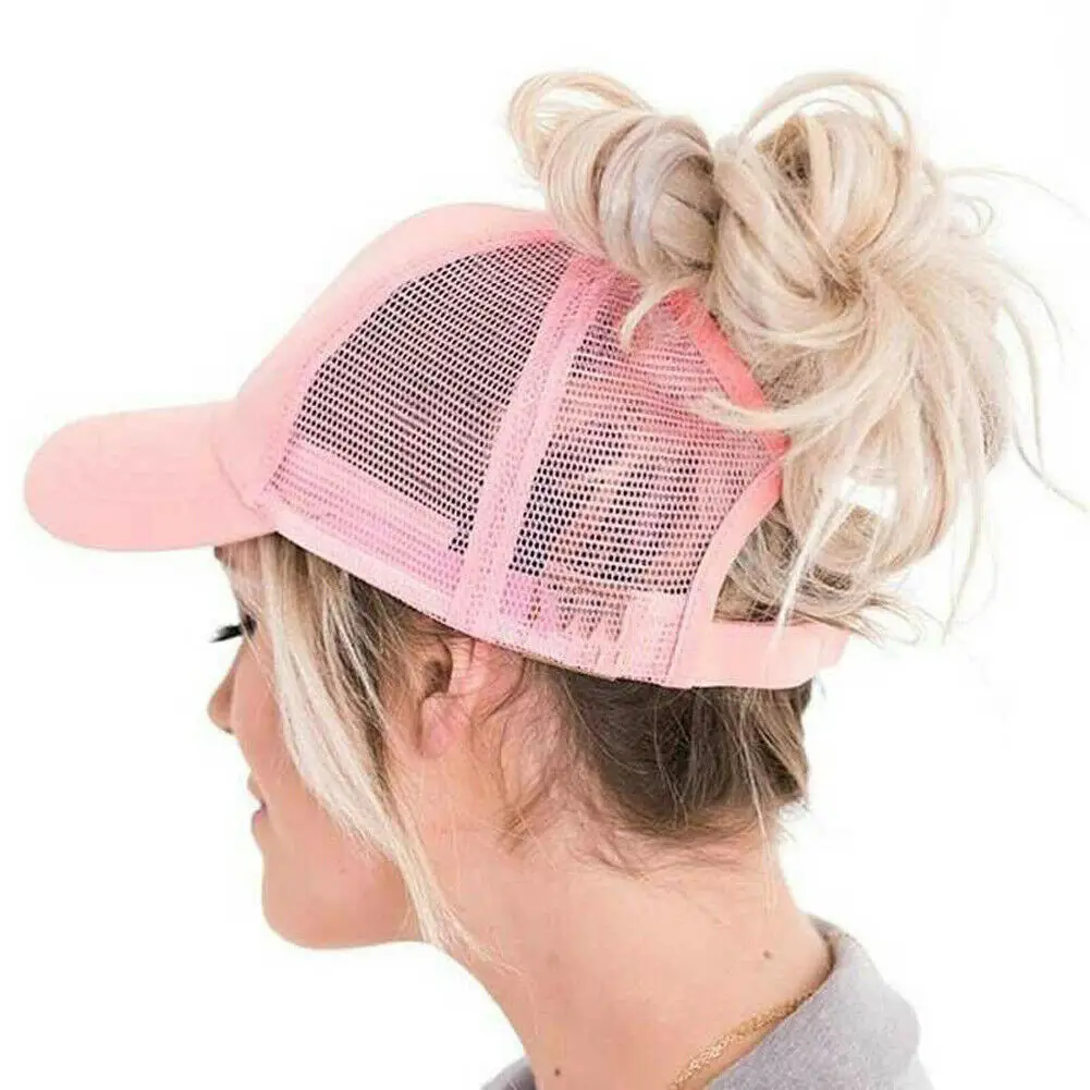 Новая Женская бейсбольная кепка с хвостиком Snapback летняя уличная спортивная сетчатая Шапка черного, белого, серого, розового цвета