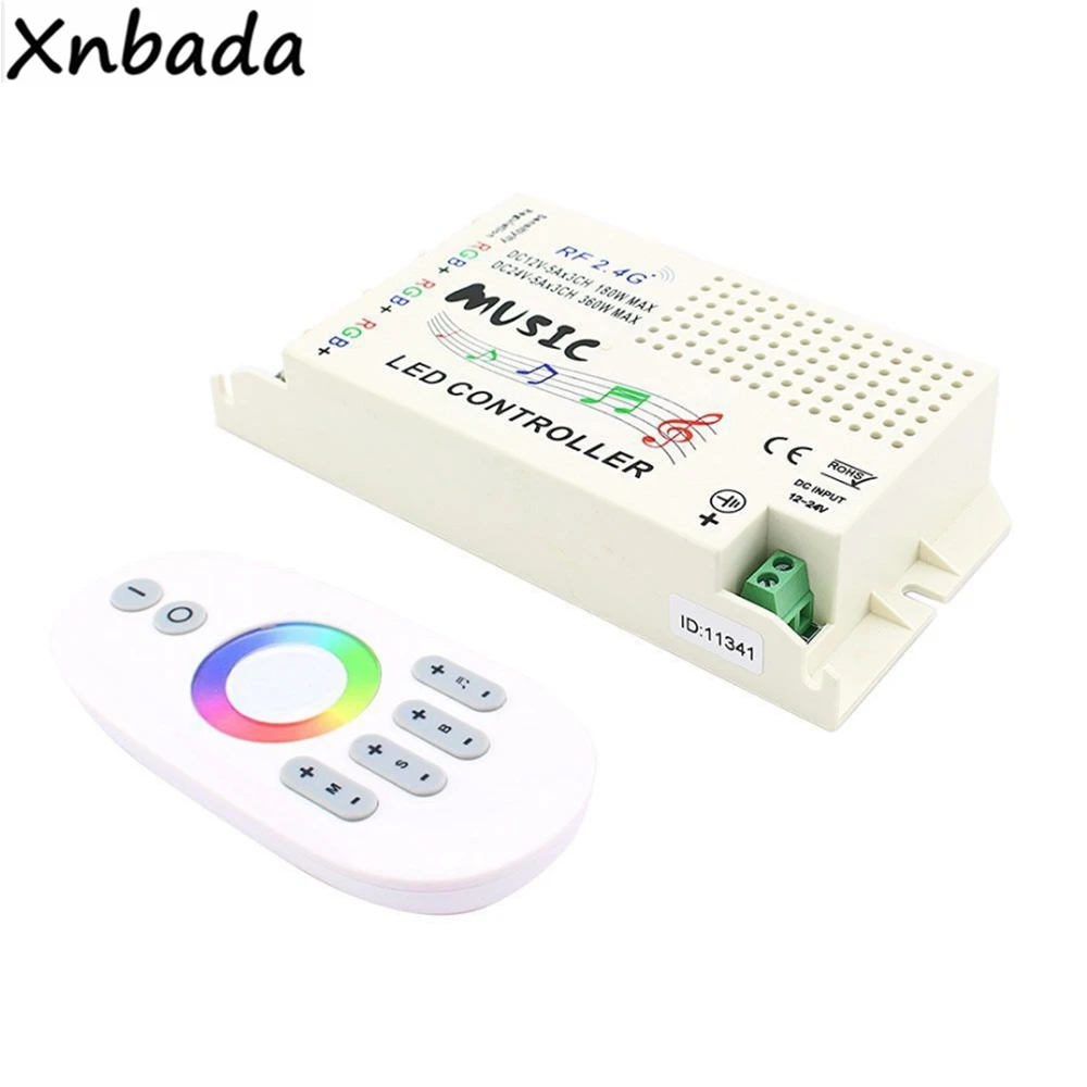 Музыкальный RGB светодиодный контроллер 2 4G с беспроводным радиочастотным пультом