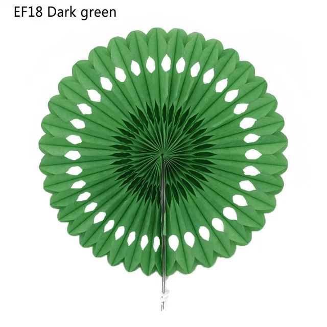 EF18 Dark green 5 шт " 20 см папиросная бумага вырезные бумажные веера Pinwheels Висячие цветочные бумажные поделки для душа Свадьба Вечеринка День рождения фестиваль - Цвет: EF18 Dark green