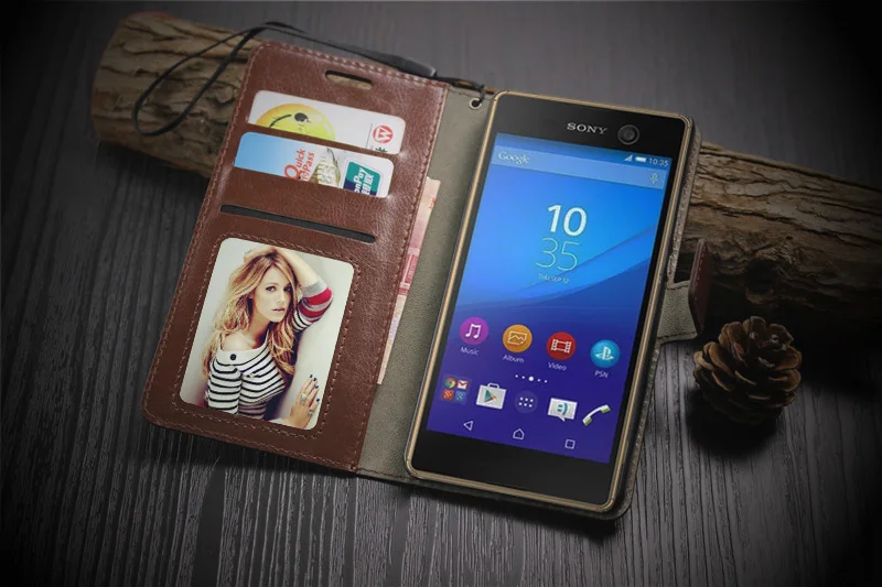 Кожаный чехол для sony Xperia Z3 Compact sony Z2 Z4 чехол из искусственной кожи откидной кошелек с отделениями для карт чехол для телефона для sony Z5 M5 C5 C4 чехол s