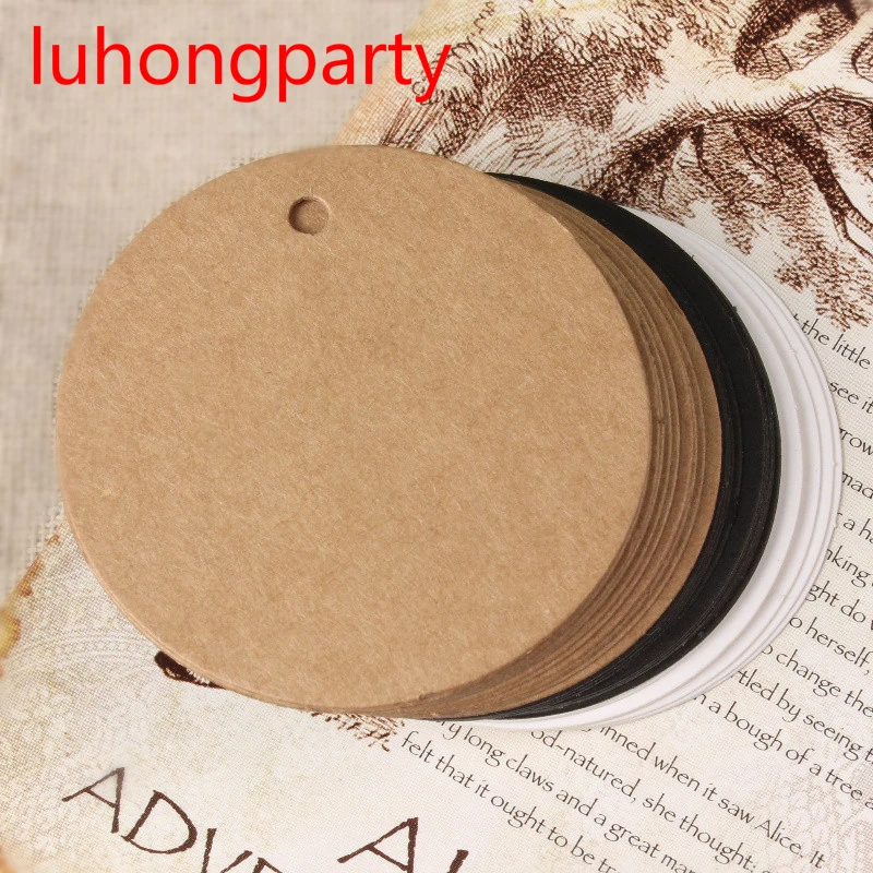 100 шт. 5 см круглые антикварные подарочные открытки/бирки из краев для