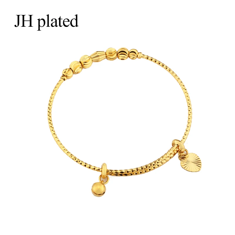 JHplated Африканский Эфиопский Модный золотой цвет колокольчик браслеты ювелирные изделия женские вечерние свадебные подарки растягивающийся свободный размер 2 мм браслет - Окраска металла: only 1 pcs