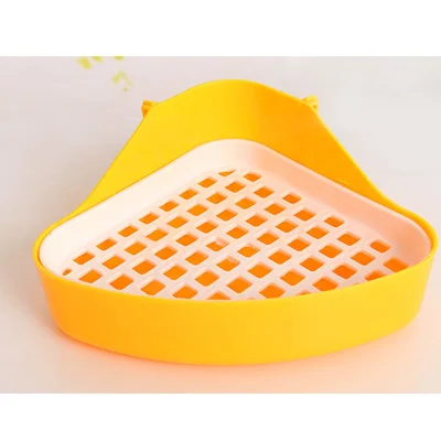 yellow Rabbit Toilet ПЭТ туалет для кошек и кроликов для небольшого животного хомяка клетка морская свинья подстилка угловой подстилка для домашних животных тренировочный поднос - Цвет: yellow Rabbit Toilet