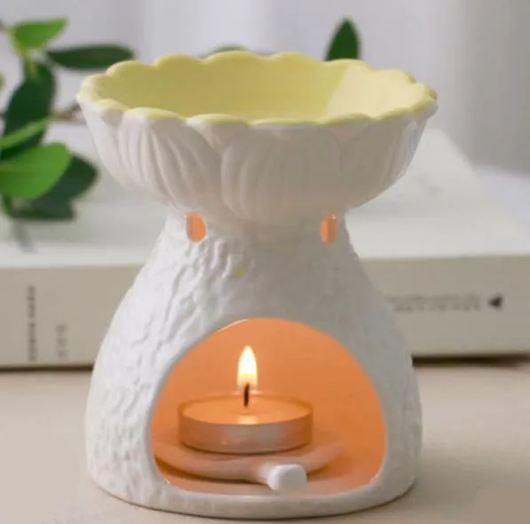 Yellow And white Керамическая голубь полый топка для эфирных масел ароматические свечи креативный лаконичный подсвечник, декоративные изделия ремесла подарок высокого качества - Цвет: Yellow And white