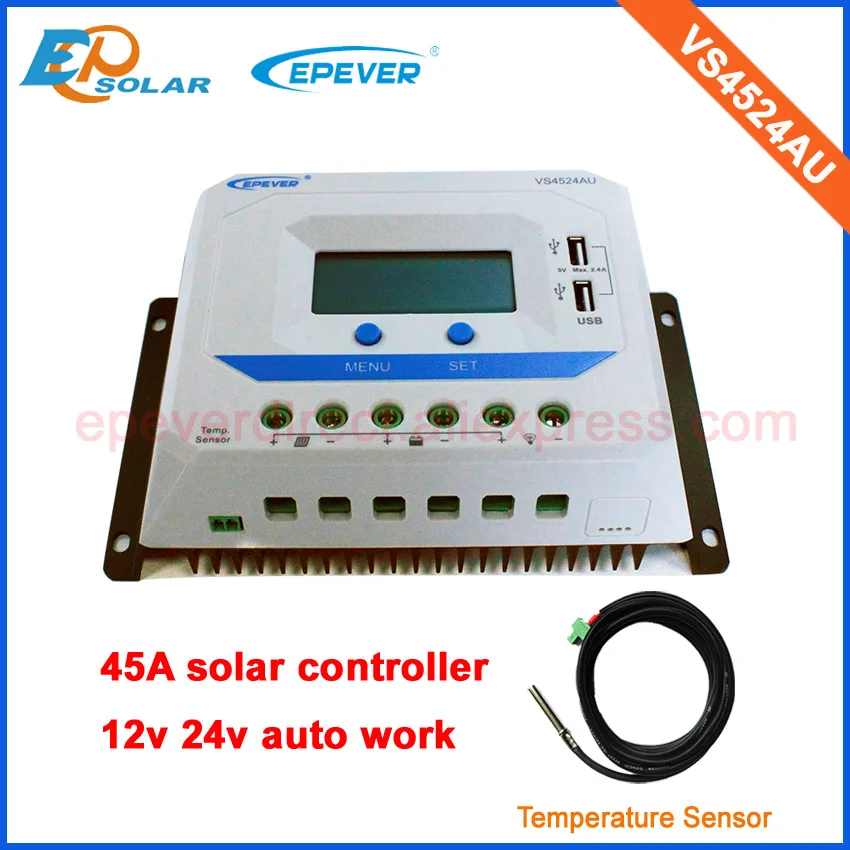 

VS4524AU 45A PWM EPEVER ViewStar series products controller 12V battery charger solar panels system with temperature sensor