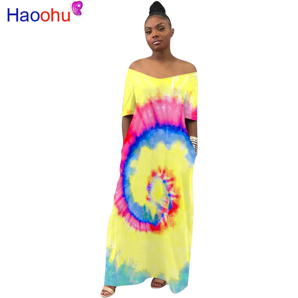 Женское богемное повседневное летнее платье с принтом сексуальное длинное