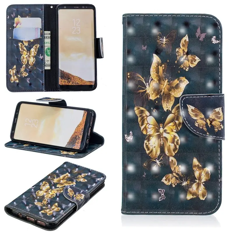Для samsung Galaxy S8 S8Plus 3D обложка с рисунком Кожаный чехол для Coque Plus Роскошный кошелек