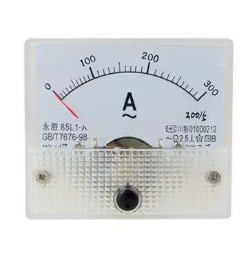 

Квадратный аналоговый панельный амперметр, класс 2,5, 64x56 мм, 85-A, переменный ток 0-A, 300A