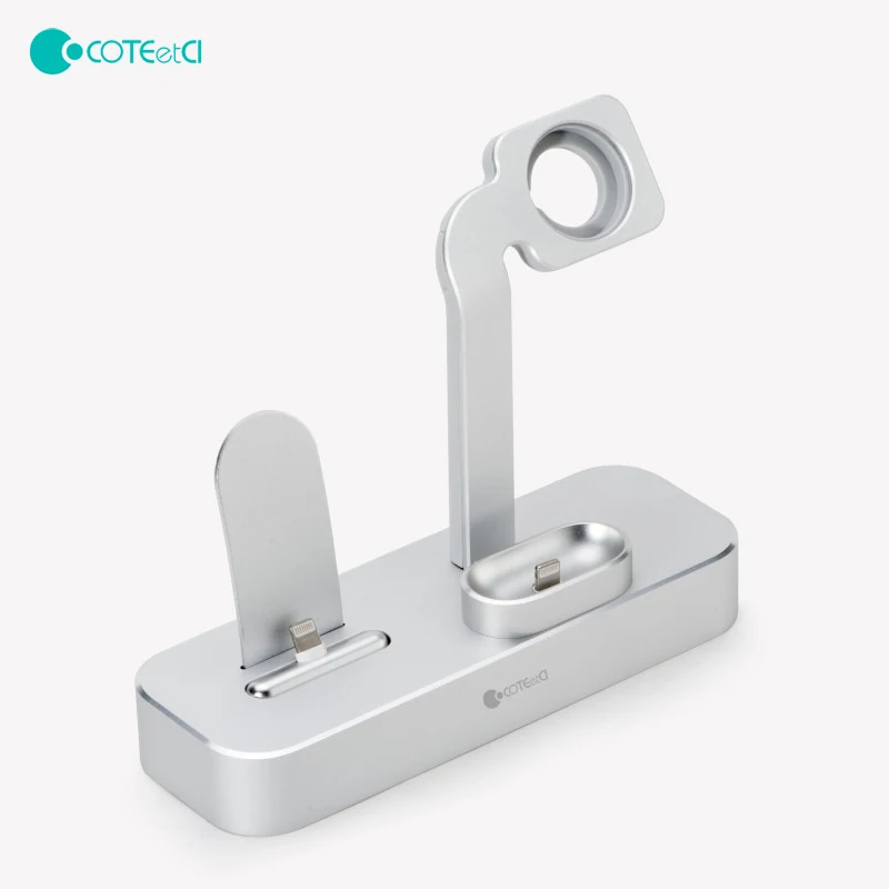 Алюминиевая многофункциональная зарядная подставка COTEetCI 3 в 1 для iPhone