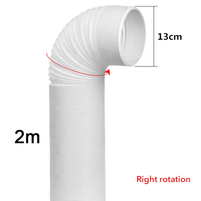 2m-13cm-right 13 см/15 см Diam Универсальные выхлопные трубы кондиционера шланг выхлопа регулируемый по часовой стрелке/против часовой стрелки удлинительная труба - Цвет: 2m-13cm-right