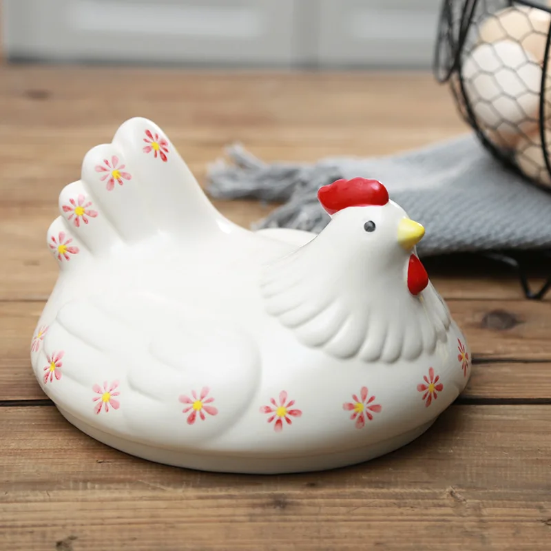 Керамическая подставка для яиц, курица, проволока, корзина для яиц, корзина для фруктов, креативная коллекция, керамические украшения для куриц, кухонный инструмент для хранения