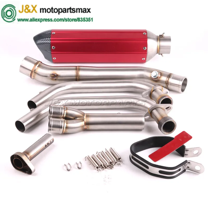MT-03 MT03 R25 R3 глушитель для мотоцикла полная система контактная средняя труба+ выхлопная труба для Yamaha R25 R3- слипоны