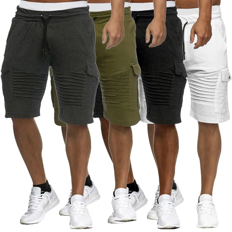 

Vogue Nice Mens Shorts Casual Loose Short Pants Solid Pocket Striped Summer Style Knee Length Plus Size 3XL 4 Colors Men Shorts