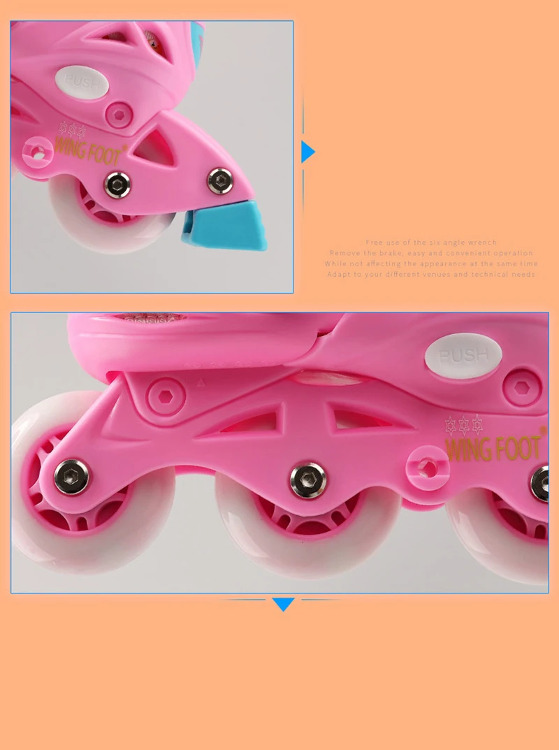 Kids Children Stable Balance Slalom Double line Parallel Ice Skate Roller Shoes Inline Adjustable Fall Prevention For Beginner