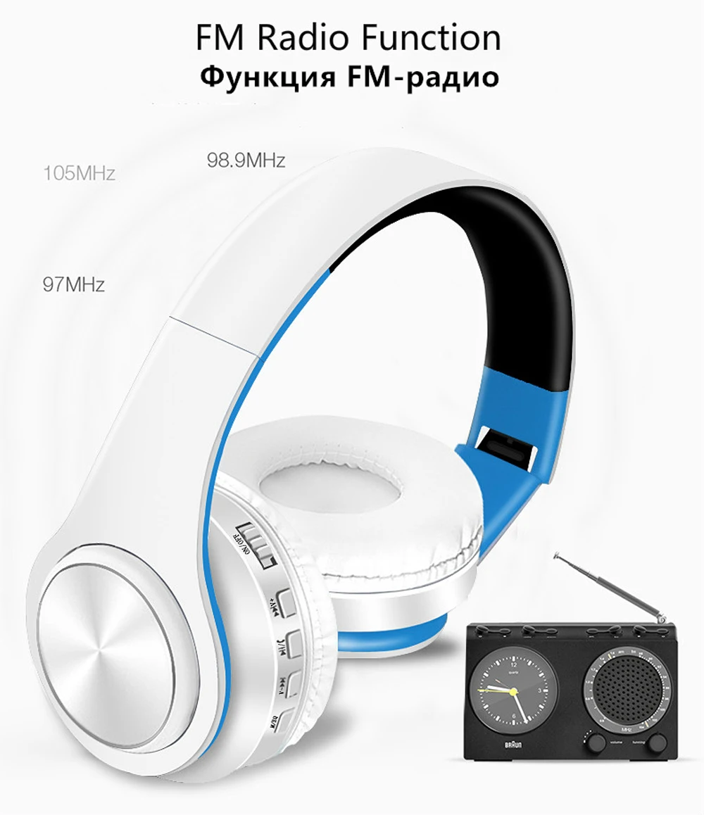 Портативные беспроводные наушники Bluetooth 4,1, супер бас, стерео Поддержка TF, Bluetooth 4,1, наушники, складная Музыкальная гарнитура с микрофоном