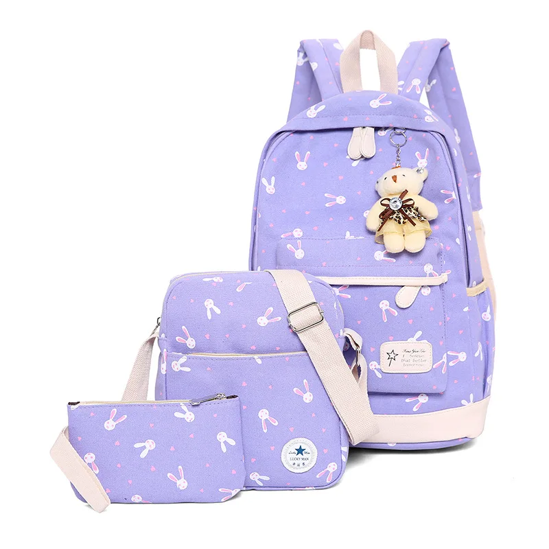 

DIOMO rucksack school bags set Three-piece suit book bags for girl teenagers laptop backpack women travel bagpack female casual
