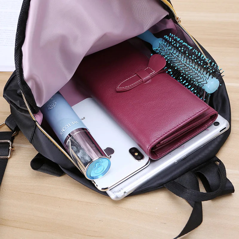 2019 черный рюкзак женский модный однотонный дамские повседневные дорожные сумки