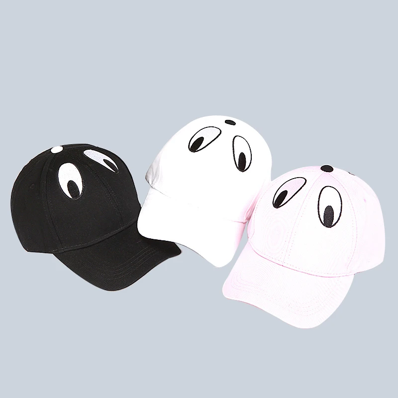 2017 Новый Большой Глаз мультфильм вышивка бейсболки гольф cap SNAPBACK пара бент шляпа