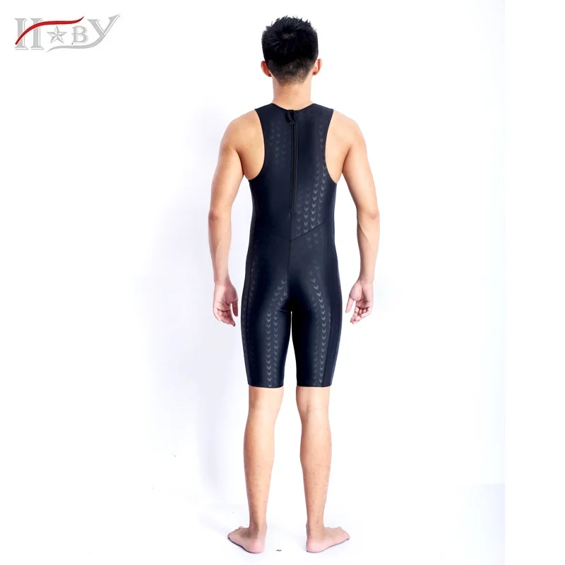 HXBY профессиональный мужской купальник сдельный на молнии сзади sharkskin для