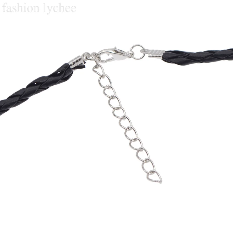 Модное мужское ожерелье lychee с двойным вольком длинная цепь серебряного цвета