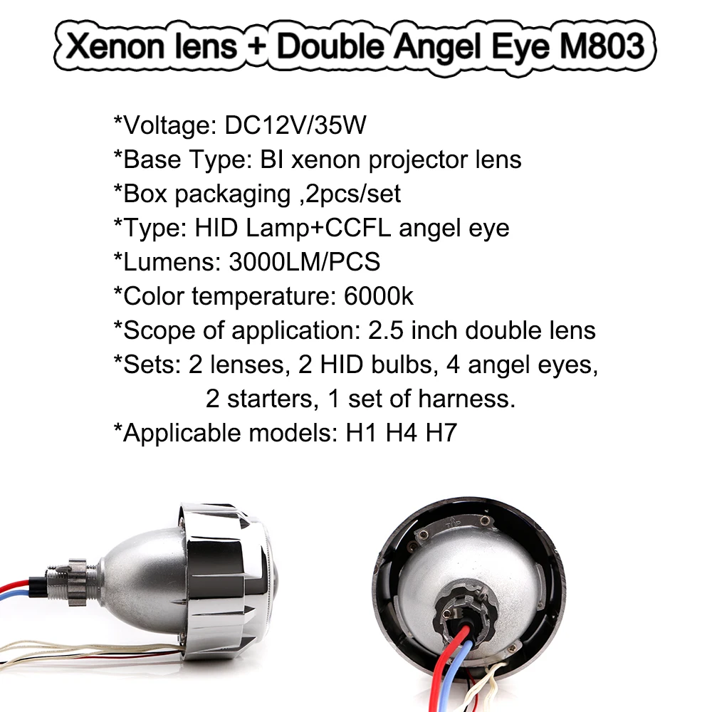 2 шт. ксеноновые лампы H1 H4 H7 12 В 35 Вт 3000 лм/шт|ccfl light|ccfl angel eyeslight lens |