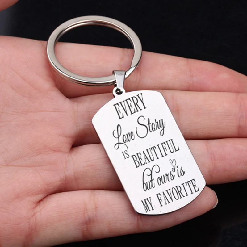 Популярный брелок с гравировкой каждая любовь красивая моя любимая