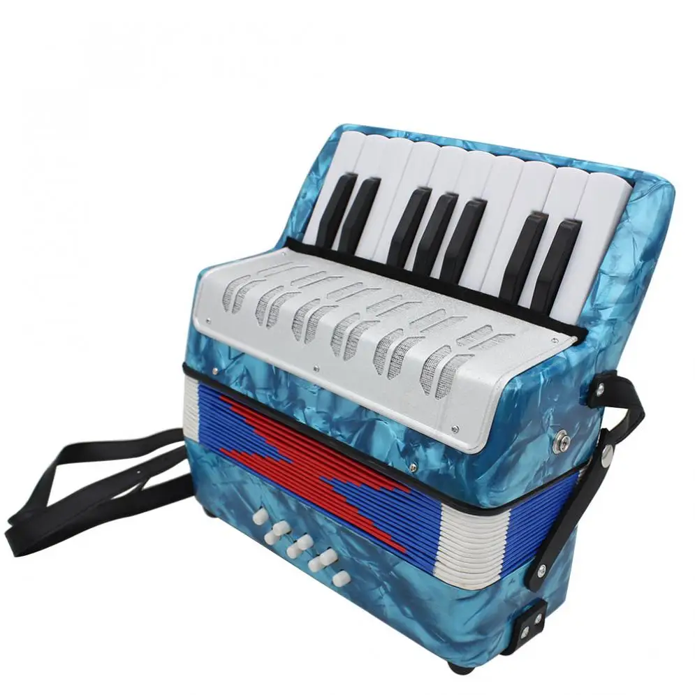 Enlarge 17 Key Professional Mini Accordion Educational Musical Instrument Cadence Band for Both Kids & Adult 4 Colors Optional