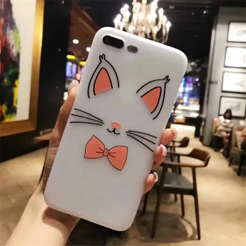 Мягкий матовый чехол из ТПУ с милым животным 3D рисунком для iPhone XS MAX XR, удобный пылезащитный чехол для iPhone X на 6 S 7 8 Plus