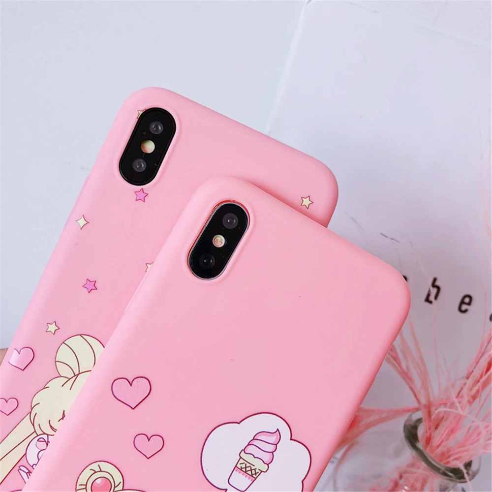 Прекрасный Япония мультфильм Сейлор Мун чехол для телефона iPhone 6 6S Plus мягкие TPU Candy