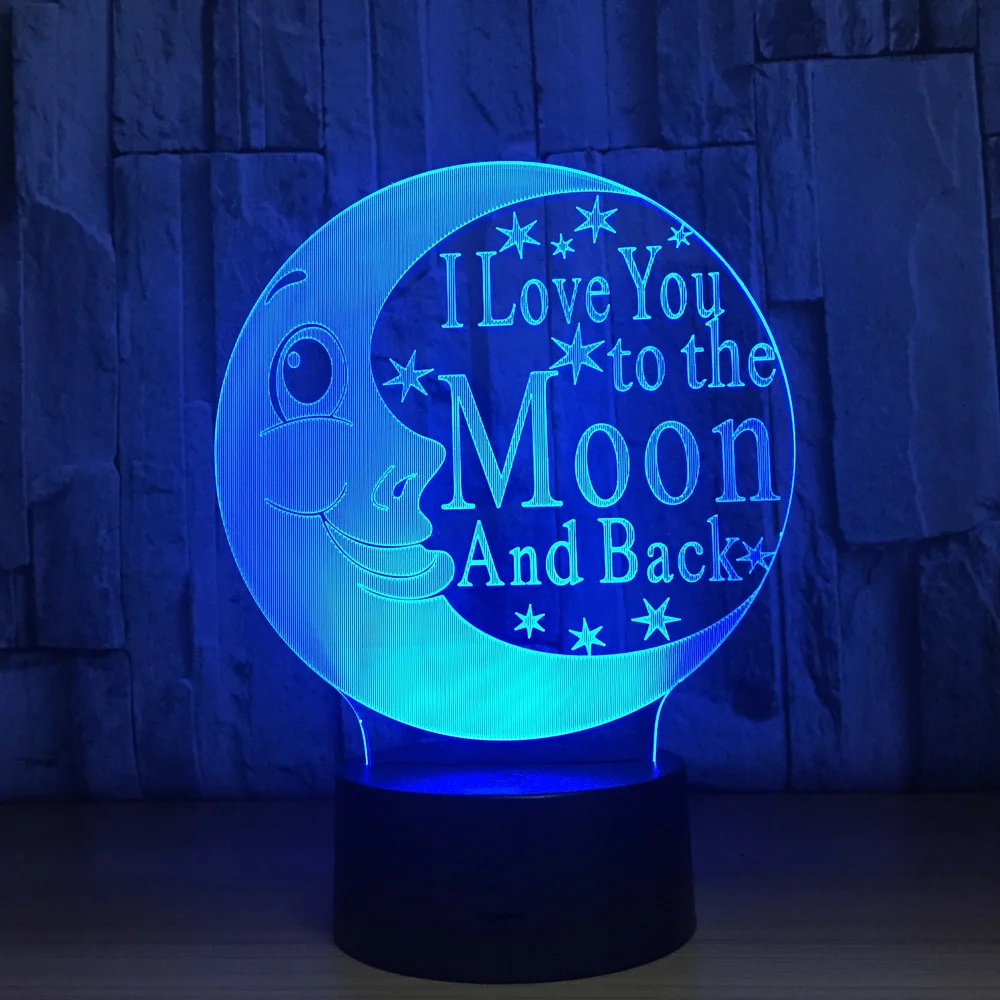 Moon лампа 3D светильник 7 цветов Светодиодные ночные лампы Ночной сенсорный USB Led