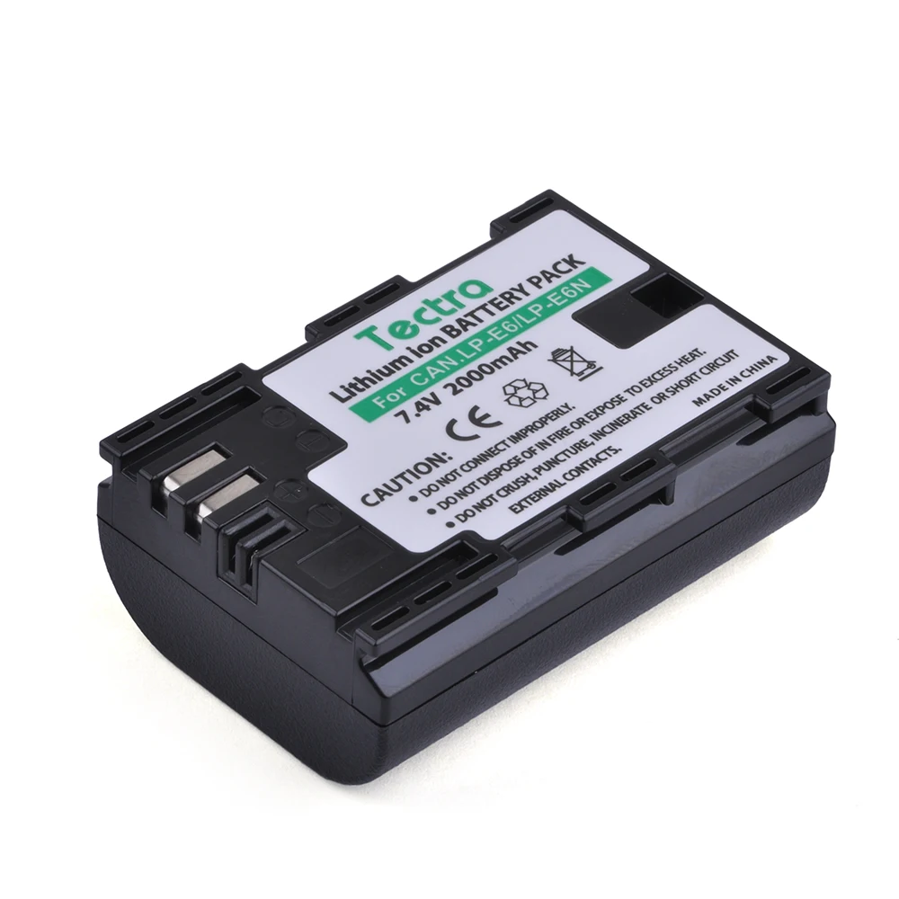 2 шт. литий ионный аккумулятор Tectra для Canon EOS 5D 5D2 5DS R Mark II /III 3 6D 60D / 60Da 7D 7D2 7DII 70D 80D|battery